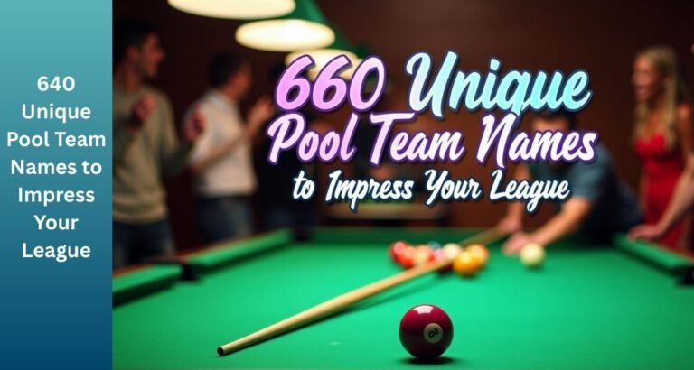 640 Unique Pool Team Names to Impress Your League